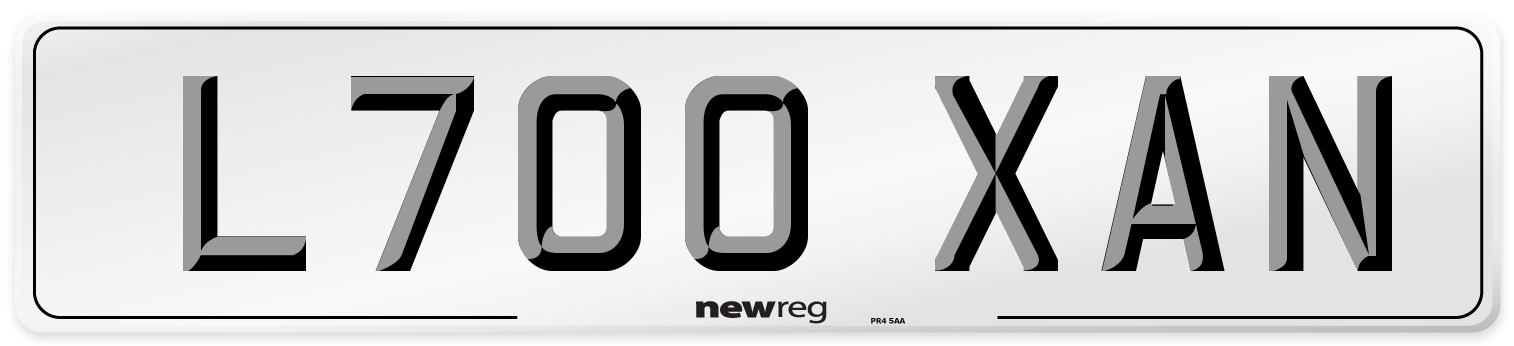 L700 XAN Number Plate from New Reg